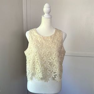 Mind Code Floral Embroidered Crop